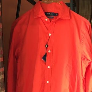 Orange Polo RL Dress Shirt